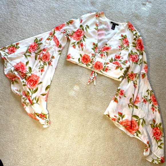 Spring floral crop top/blouse - Picture 1 of 3